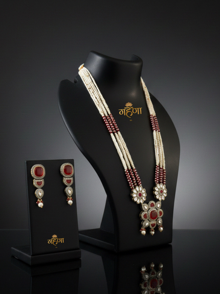 Jadau Pearl Kundan Necklace Set