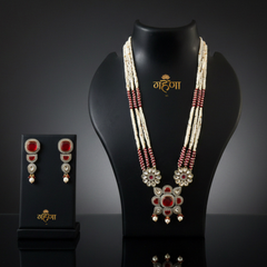 Jadau Pearl Kundan Necklace Set