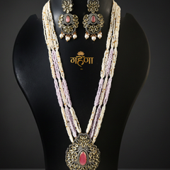 Jadau Pearl Kundan Necklace Set
