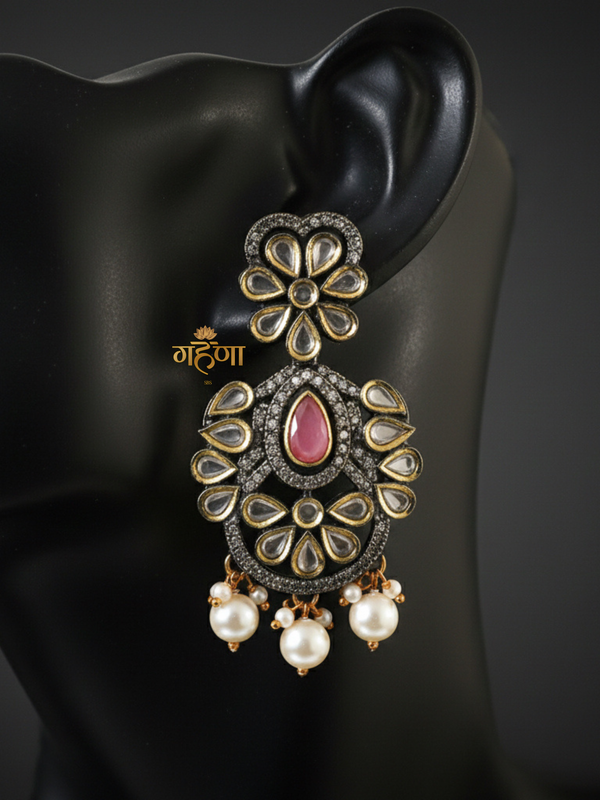 Jadau Pearl Kundan Necklace Set