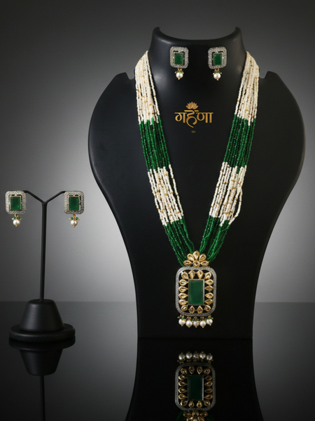 Jadau Pearl Kundan Necklace Set