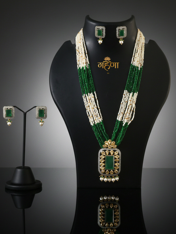Jadau Pearl Kundan Necklace Set