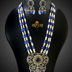 Jadau Pearl Kundan Necklace Set