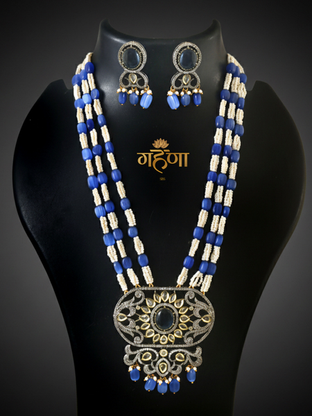 Jadau Pearl Kundan Necklace Set
