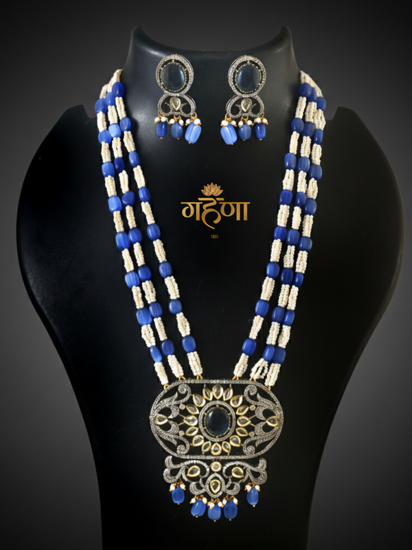 Jadau Pearl Kundan Necklace Set
