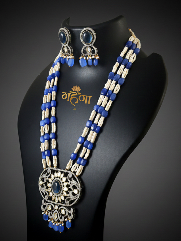 Jadau Pearl Kundan Necklace Set