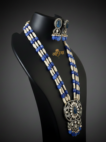 Jadau Pearl Kundan Necklace Set