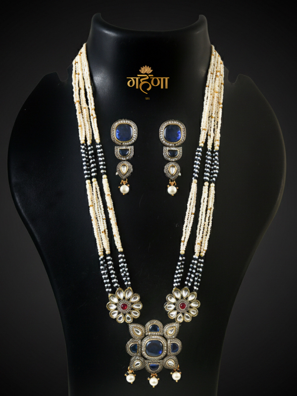 Jadau Pearl Kundan Necklace Set