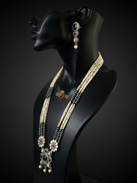Jadau Pearl Kundan Necklace Set