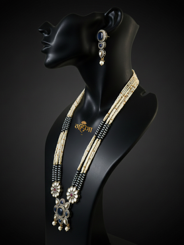 Jadau Pearl Kundan Necklace Set