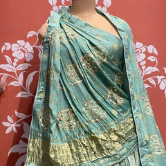 Pure Gazi Satin Silk Gota Mandana Lehenga