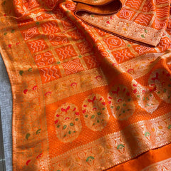 Pure soft munga silk banarasi weaving