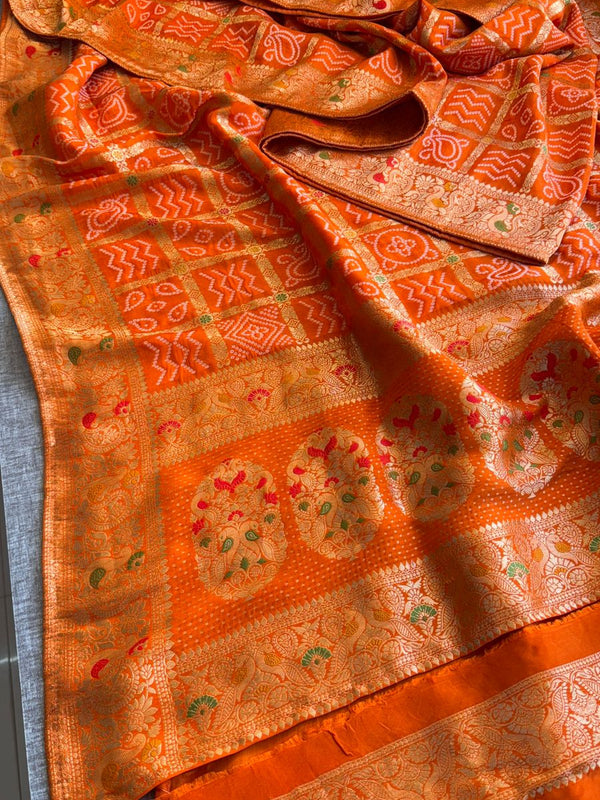 Pure soft munga silk banarasi weaving