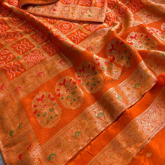 Pure soft munga silk banarasi weaving