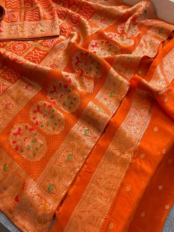 Pure soft munga silk banarasi weaving