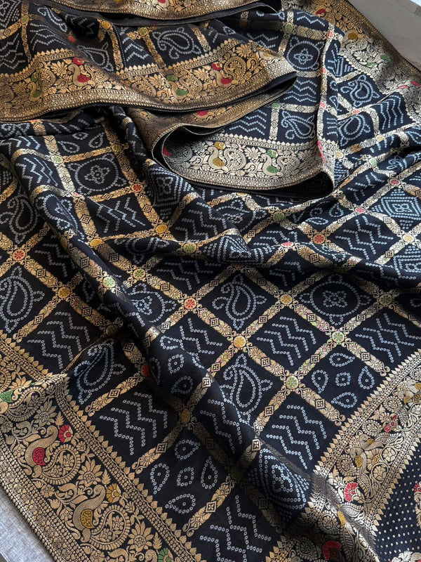 Pure soft munga silk banarasi weaving