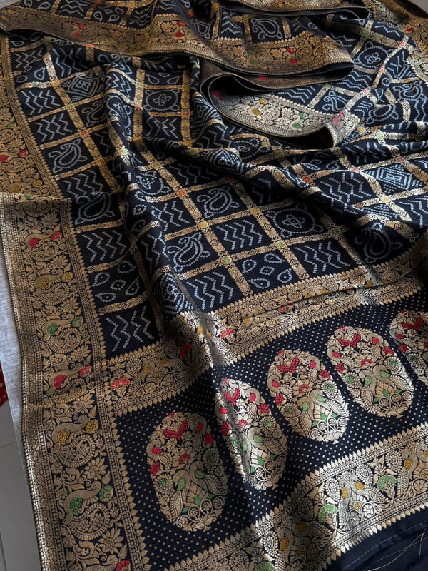 Pure soft munga silk banarasi weaving