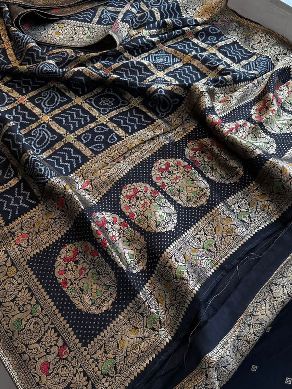Pure soft munga silk banarasi weaving