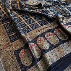 Pure soft munga silk banarasi weaving