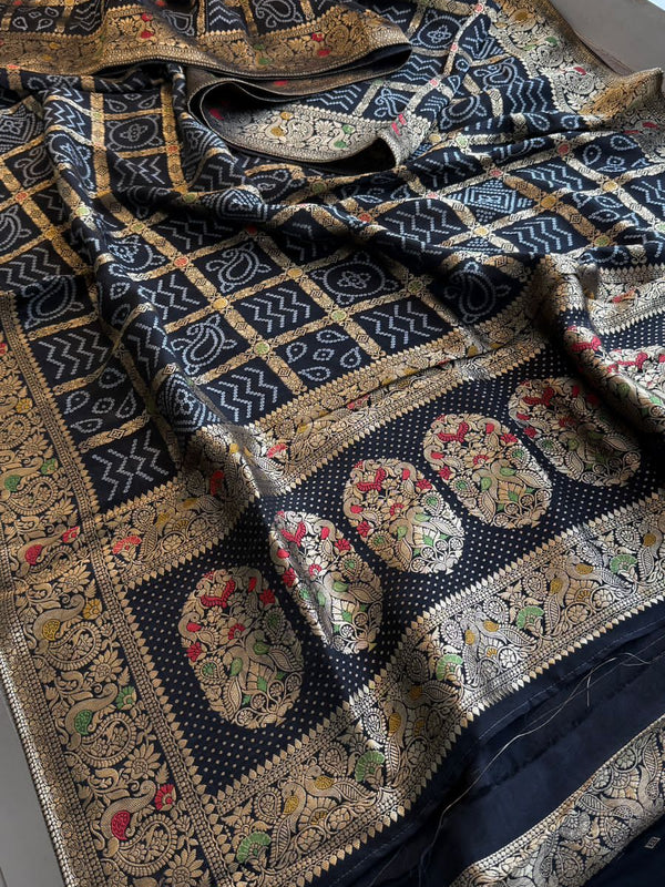 Pure soft munga silk banarasi weaving