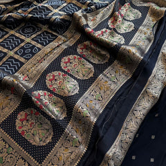 Pure soft munga silk banarasi weaving