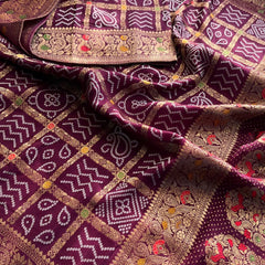 Pure soft munga silk banarasi weaving