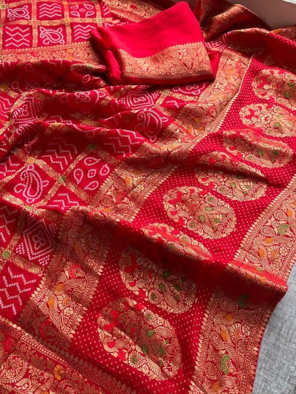 Pure soft munga silk banarasi weaving