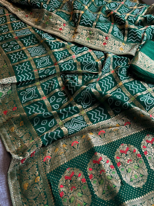 Pure soft munga silk banarasi weaving