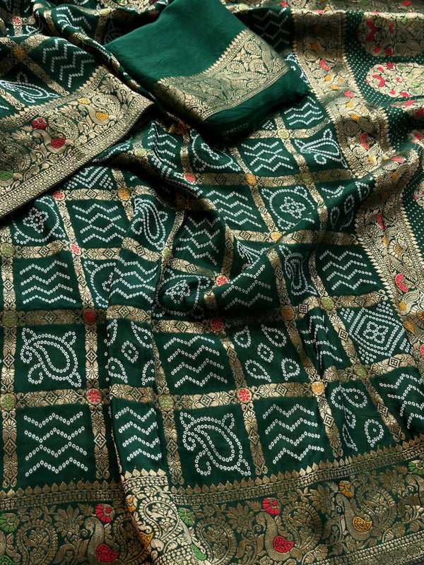 Pure soft munga silk banarasi weaving