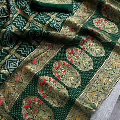 Pure soft munga silk banarasi weaving
