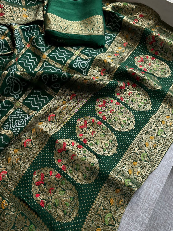 Pure soft munga silk banarasi weaving