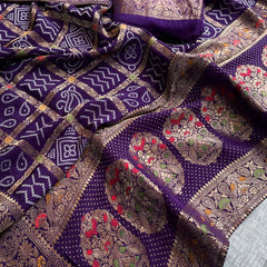 Pure soft munga silk banarasi weaving
