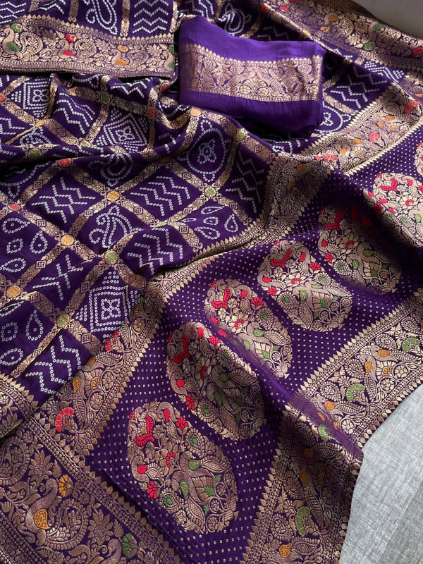 Pure soft munga silk banarasi weaving