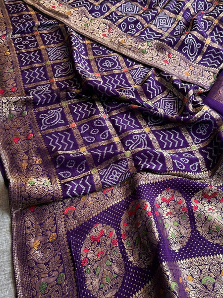 Pure soft munga silk banarasi weaving