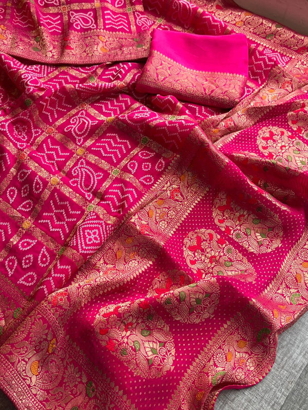 Pure soft munga silk banarasi weaving