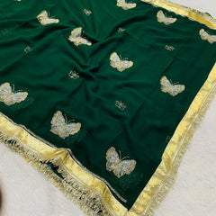 ORIGINAL THAKURJI GEORGETTE TARA SITARA KATDANA WORK Saree