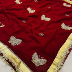 ORIGINAL THAKURJI GEORGETTE TARA SITARA KATDANA WORK Saree