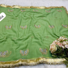 ORIGINAL THAKURJI GEORGETTE TARA SITARA KATDANA WORK Saree