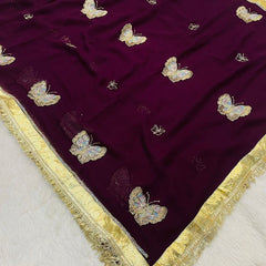 ORIGINAL THAKURJI GEORGETTE TARA SITARA KATDANA WORK Saree