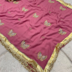 ORIGINAL THAKURJI GEORGETTE TARA SITARA KATDANA WORK Saree