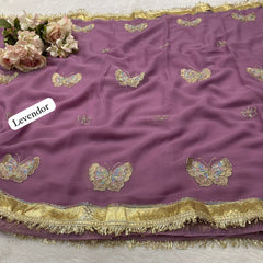 ORIGINAL THAKURJI GEORGETTE TARA SITARA KATDANA WORK Saree