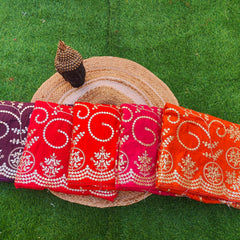 HO Silk fabric jaal vark saree
