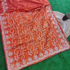 HO Silk fabric jaal vark saree
