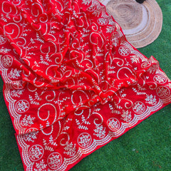 HO Silk fabric jaal vark saree