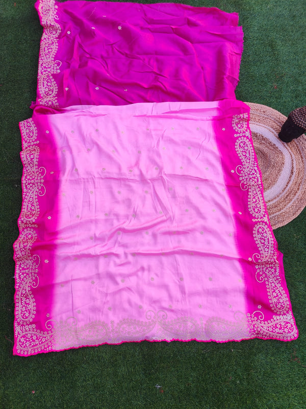 HO Silk fabric jaal vark saree