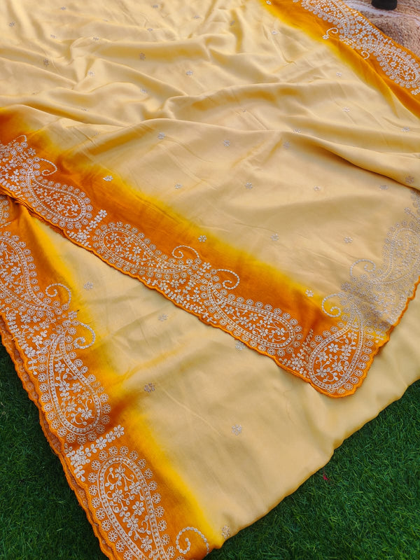HO Silk fabric jaal vark saree