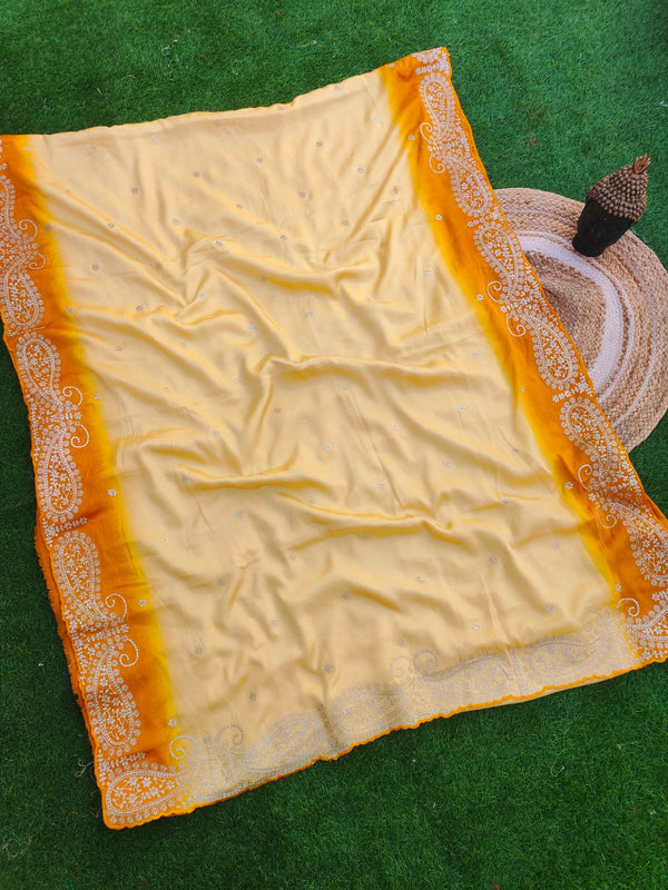 HO Silk fabric jaal vark saree