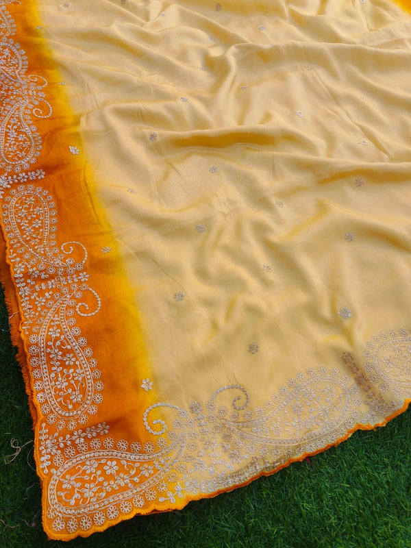HO Silk fabric jaal vark saree