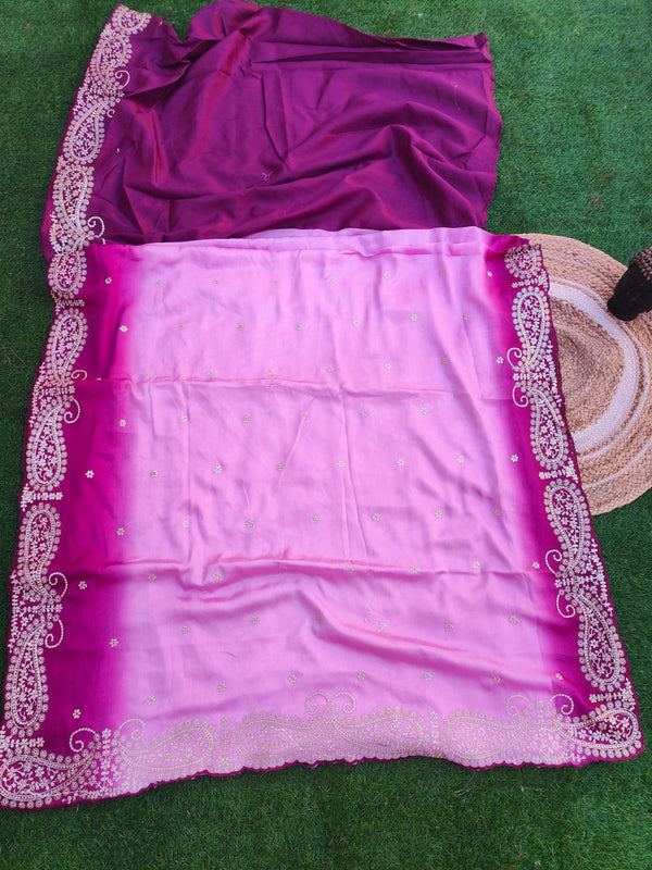 HO Silk fabric jaal vark saree
