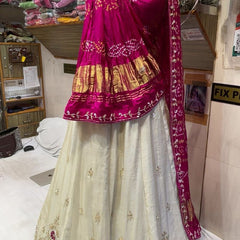 Pure Gazi Satin Silk Handwork Lehenga